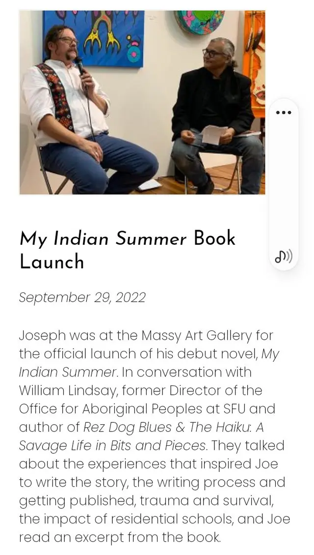William in conversation with author Joseph at the launch of My Indian Summer